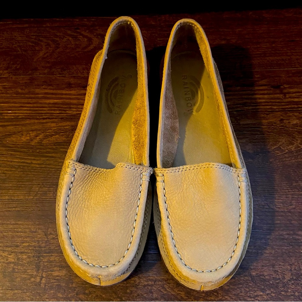Rainbow leather loafers in Sierra Brown